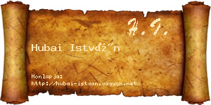 Hubai István névjegykártya